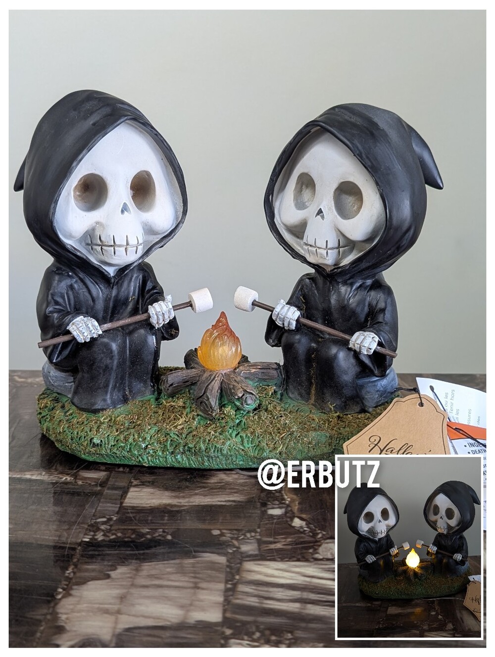Hallow's Eve LED Light Up 💡 Halloween Grim Reaper Campfire Figurine 🔥